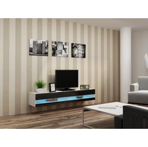 Televizní stolek KEAGEN NEW "180", bílá/černý lesk