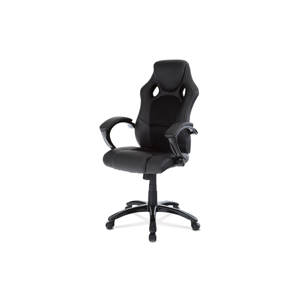 Kancelářská židle KA-N157 BK, koženka + mesh černá