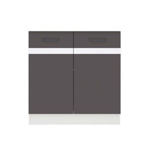 JUNONA LINE, skříňka pod dřez 80 cm, wolfram šedý