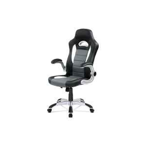 Kancelářská židle, PU černo-šedá, KA-N240 GREY