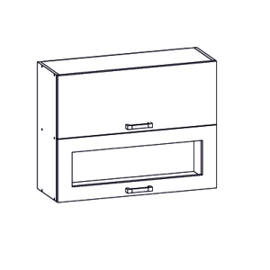 DOMIN horní skříňka G2O 80/72, korpus wenge, dvířka bílá canadian