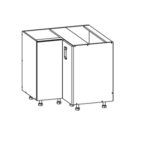 TOP LINE dolní rohová skříňka DNW 90/82, korpus bílá alpská, dvířka bílý lesk