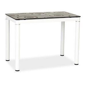 Jídelní stůl NEFON 100x60 cm, černá/bílá