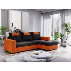 Rohová sedačka SKIPPY BIS, černá/oranžová DOPRODEJ
