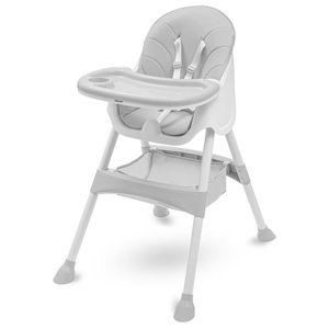 Jídelní židlička KLEA, šedá/bílá