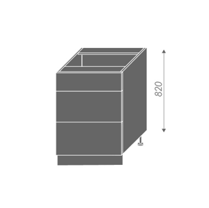 PLATINUM, skříňka dolní D3E 60, korpus: grey, barva: black