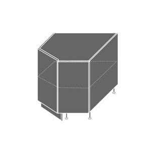 TITANIUM, skříňka dolní rohová D12R 90, korpus: grey, barva: fino bílé