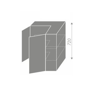 TITANIUM, skříňka horní rohová W12 60, korpus: bílý, barva: fino černé