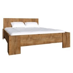 MARLETT postel 160x200 cm, dub lefkas tmavý