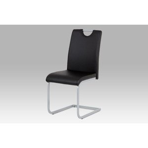 Jídelní židle DCL-121 BK, koženka černá/šedý lak