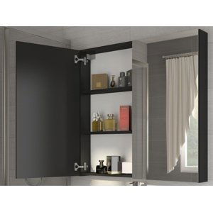 Koupelnová skříňka KINPOLA 80 cm, černá, 5 let záruka