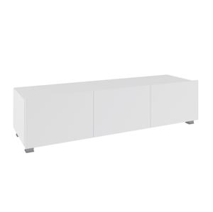 Televizní stolek RTV 150 CALABRINI, bílá/bílý lesk DOPRODEJ