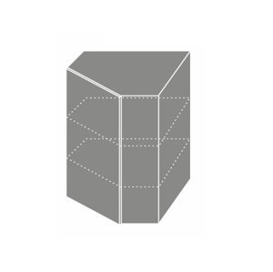 EMPORIUM, skříňka horní rohová W 10, korpus: bílý, barva: grey stone
