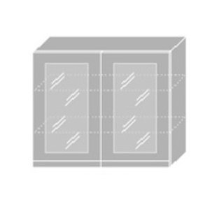 EMPORIUM, skříňka horní prosklená W3S 90, korpus: bílý, barva: grey stone