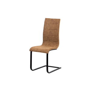 Jídelní židle WE-5023 BR3, látka hnědá/MDF San Remo/kov matná černá 
