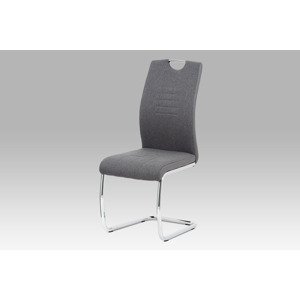 Jídelní židle CYLINDRICA, šedá látka/ekokůže/chrom