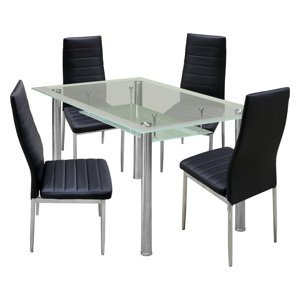 Jídelní stůl PATKAI + 4 židle SNAEFELL černá