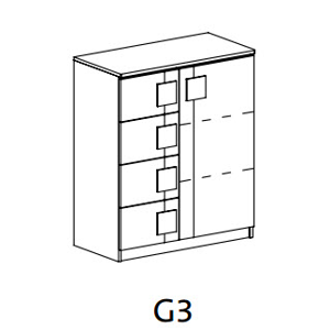 GIMMI, komoda G3, dub santana/hnědá