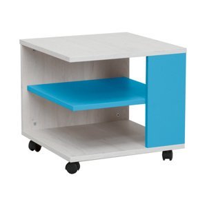 Konferenční stolek STUKIN, dub bílý/modrá
