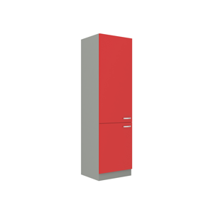 ROSE, skříňka vysoká 60 DK-210 2F, šedá / červený lesk