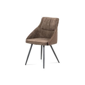 Jídelní židle DCH-202 LAN2, lanýžová látka+ekokůže/kov šedý