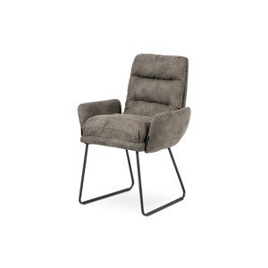 Jídelní židle DCH-256 BR3, hnědá látka/kov šedý