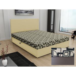 Čalouněná postel JERRY 180x200, siena béžová/hnědá ekokůže