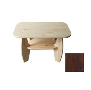 Konferenční stolek 65x65 nr.5, masiv borovice, moření: ořech