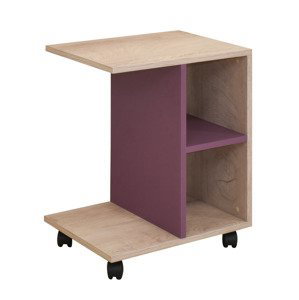 Boční stolek TARCISIO, dub/fialová