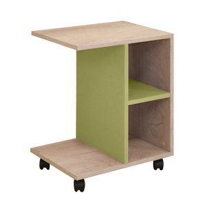 KINDER Boční stolek, dub/zelená