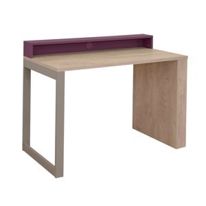 Pracovní stůl TARCISIO, dub/fialová