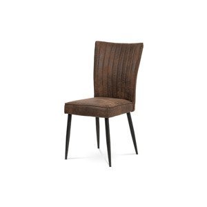 Jídelní židle AMPSIA, hnědá látka/kov antik