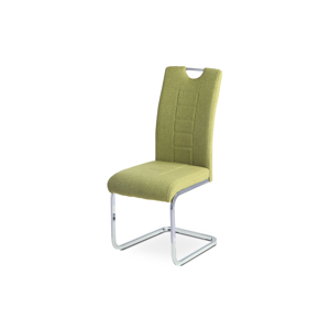 Jídelní židle - zelená látka, kovová chromovaná podnož DCL-404 GRN2