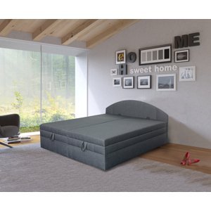 Polohovací čalouněná postel VESNA 180x200 cm, tmavě šedá látka