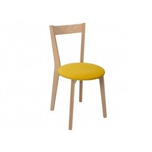 Jídelní židle MECOPHAG, žlutá ekokůže/dub sonoma, 5 let záruka