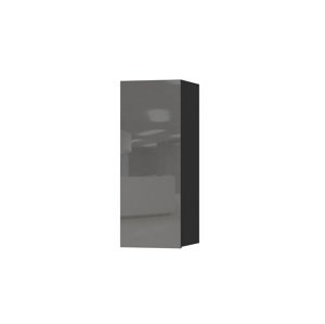 DEJEON závěsná skříňka 1D, černá/šedé sklo