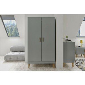 Skříň KUBI, šedá -  KUBI COLLECTION Wardrobe grey