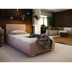 Čalouněná postel DANGELO 5 90x200 cm, růžová látka