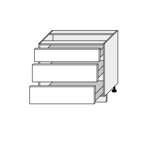 FOLLY, skříňka dolní D3A 90, graphite/bílá