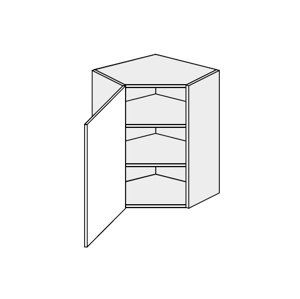 FOLLY, skříňka horní rohová W 10, graphite/bílá