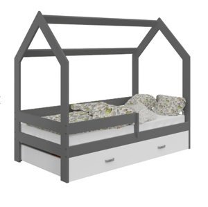 Dětská postel SPECIOSA D3 80x160 v barvě šedé se zásuvkou: bílá
