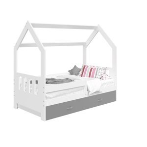 Dětská postel SPECIOSA D3C 80x160 v barvě bílé se zásuvkou: šedá