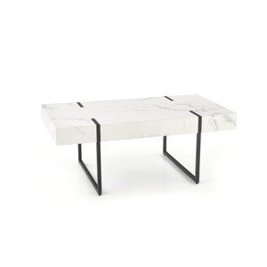 Konferenční stolek AMEDE, bílý mramor/černá