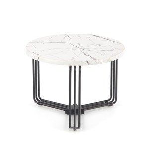 Konferenční stolek DILMA-M, bílý mramor/černá