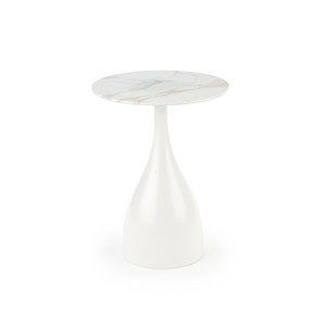 Odkládací stolek LINUS, bílý mramor/bílá