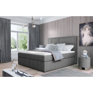 Boxspring BARBARIO 20 180x200, tmavě šedá látka