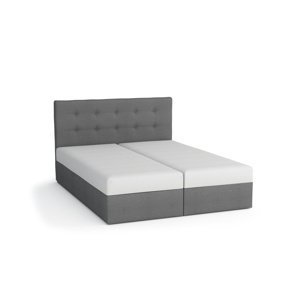 Čalouněná postel KODAGU 1, 160x200 cm, šedá látka