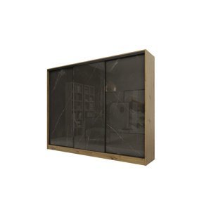 Šatní skříň MATTIA 250 bez zrcadla, dub artisan/kámen