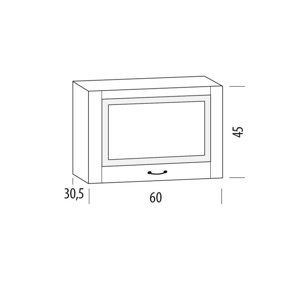 SNOW, horní skříňka 60B/450, korpus bílý, dvířka bílé MDF