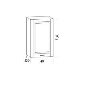 SNOW, horní skříňka 40B, korpus bílý, dvířka bílé MDF